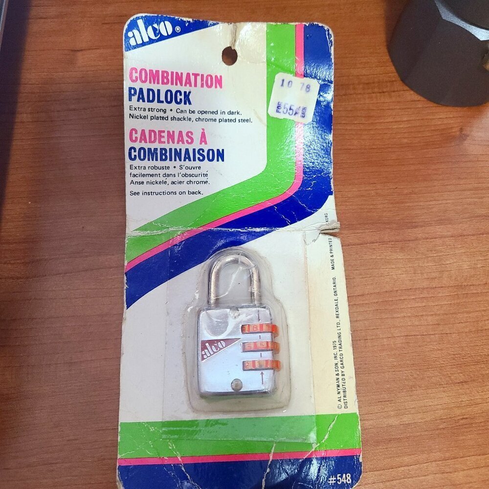 *5 for $20* Vintage Alco Combination Padlock - Lock